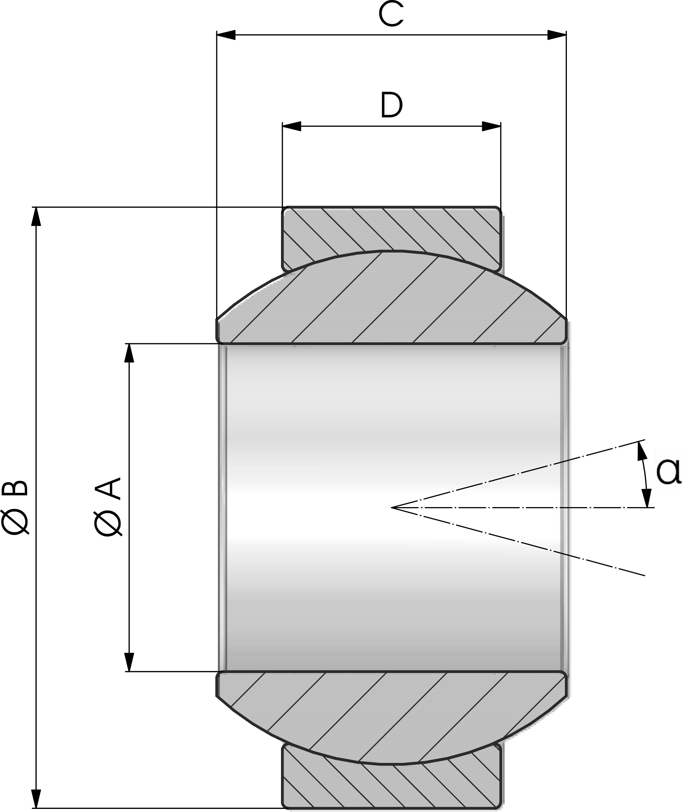 CABEZA DE RÓTULA ESFÉRICA RADIAL GE-FW